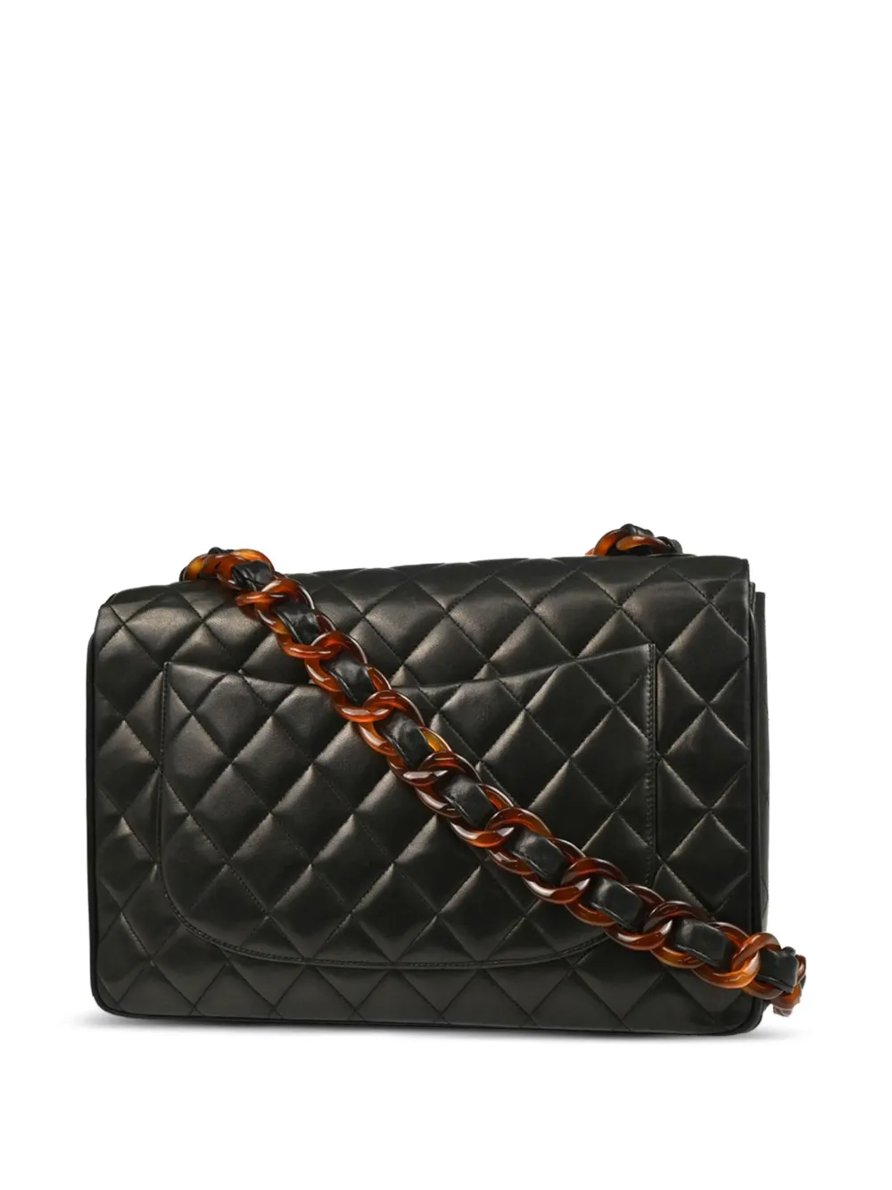 Pre-owned Chanel 1995 Jumbo Classic Flap Shoulder Bag In Black