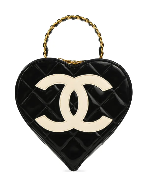 Chanel Pre-owned 1995 Heart Vanity Handbag in Black