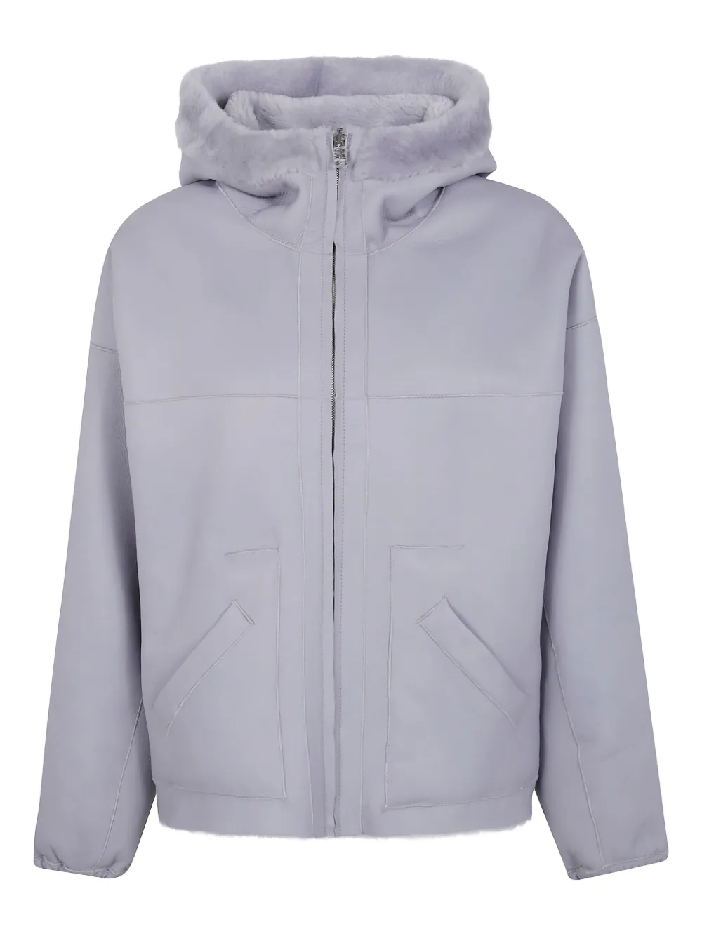 hooded reversible fur jacket
