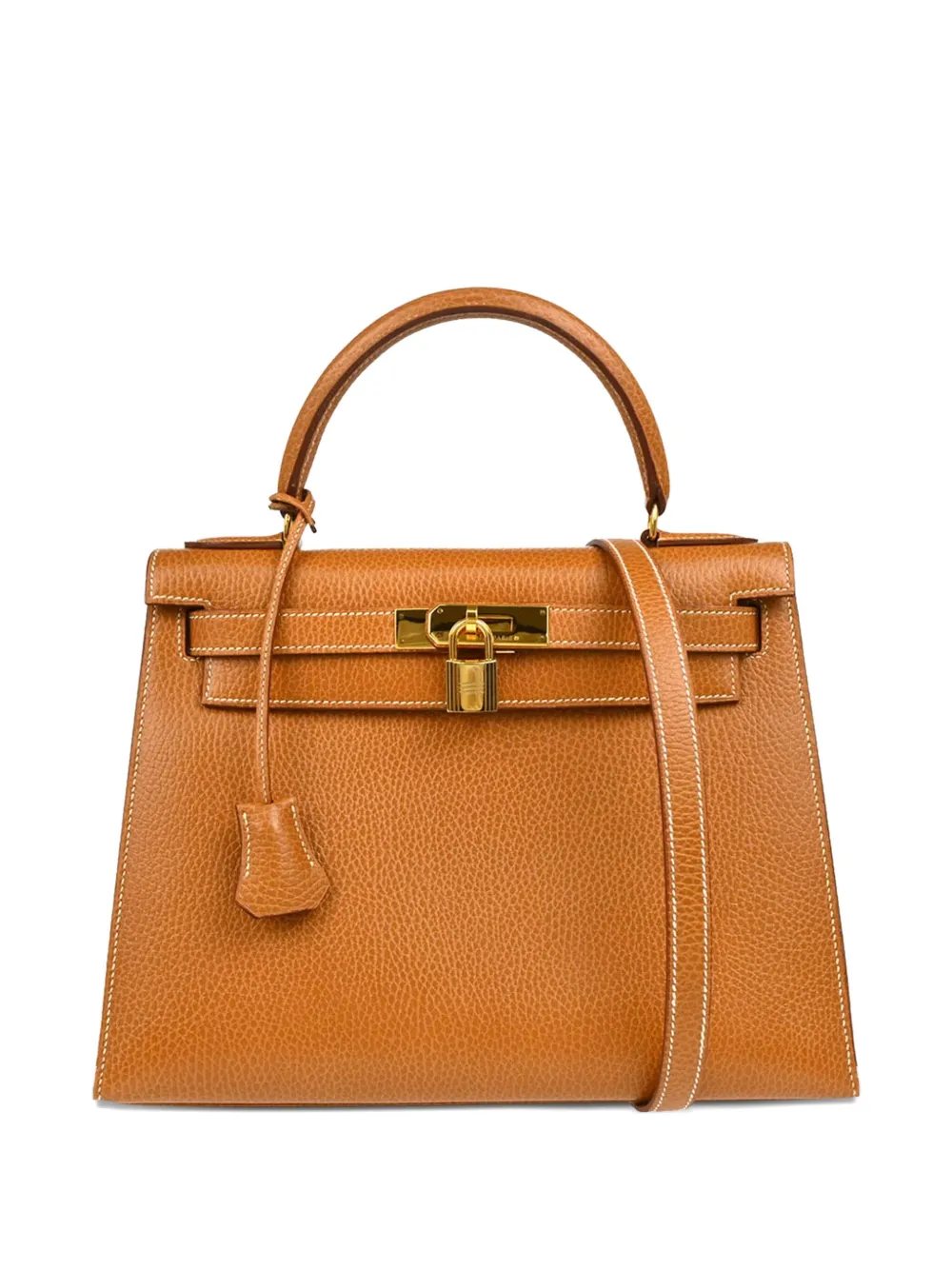 Pre-owned Hermes 1994 Kelly 28 Sellier Handbag In Brown