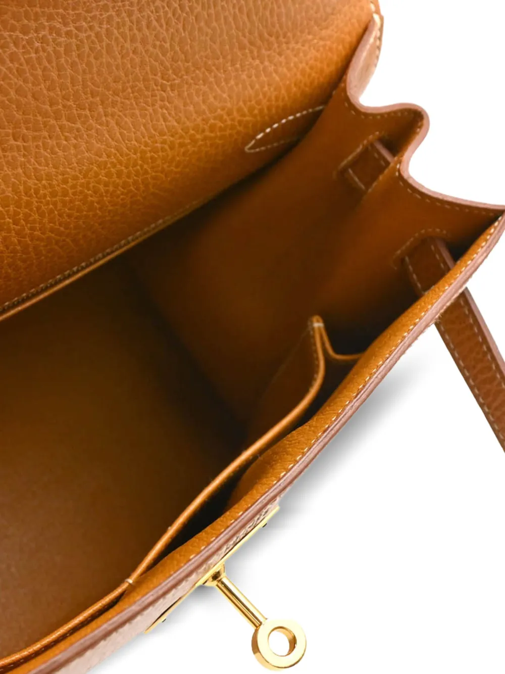 Pre-owned Hermes 1994 Kelly 28 Sellier Handbag In Brown