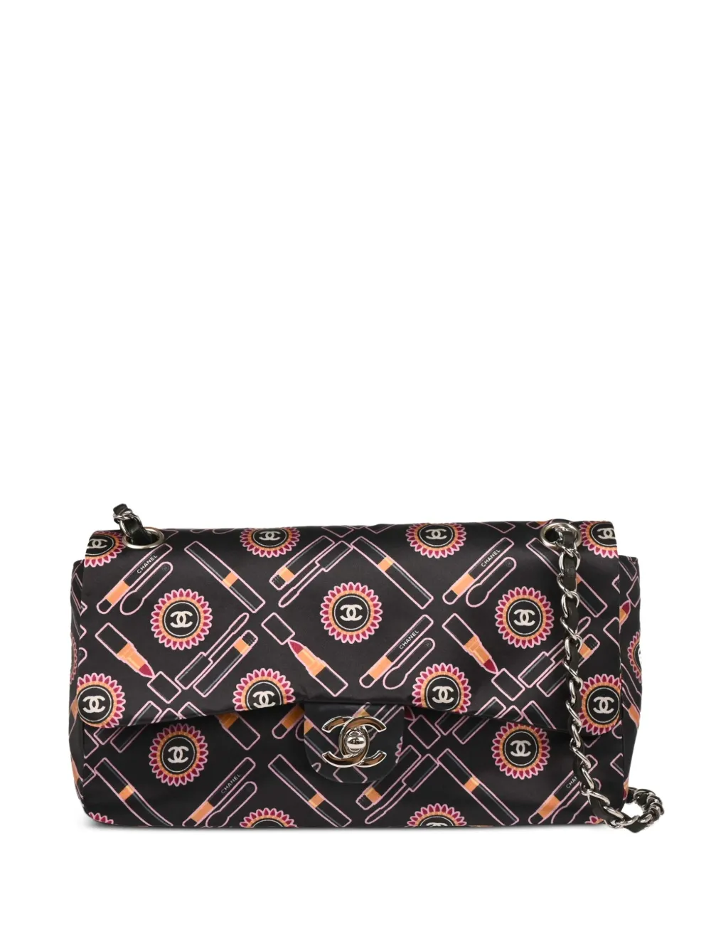 Pre-owned Chanel 2005 Lipstick Classic Single Flap Shoulder Bag In Black