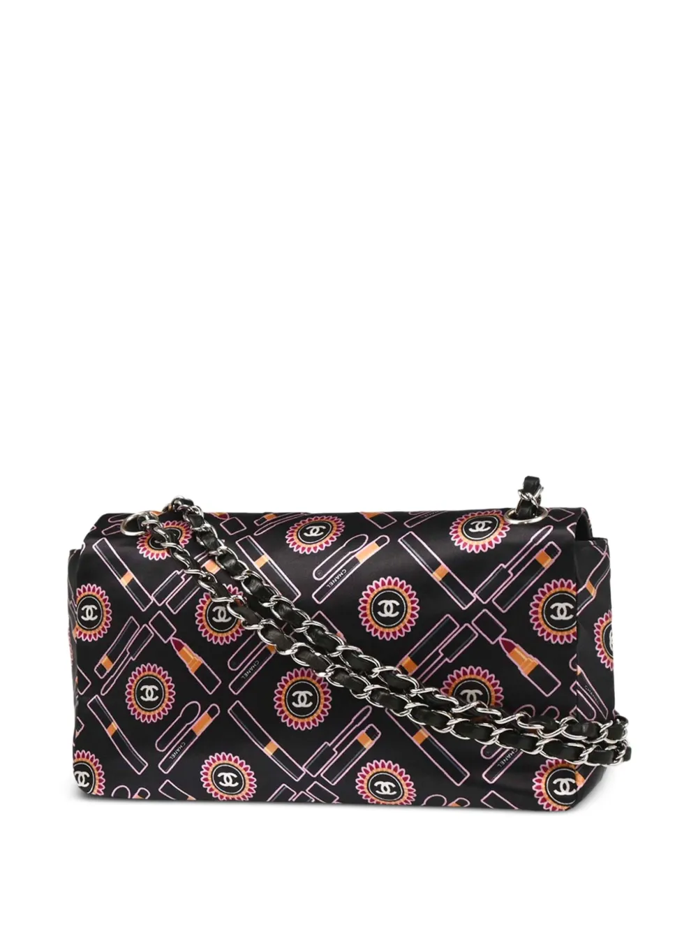 Pre-owned Chanel 2005 Lipstick Classic Single Flap Shoulder Bag In Black