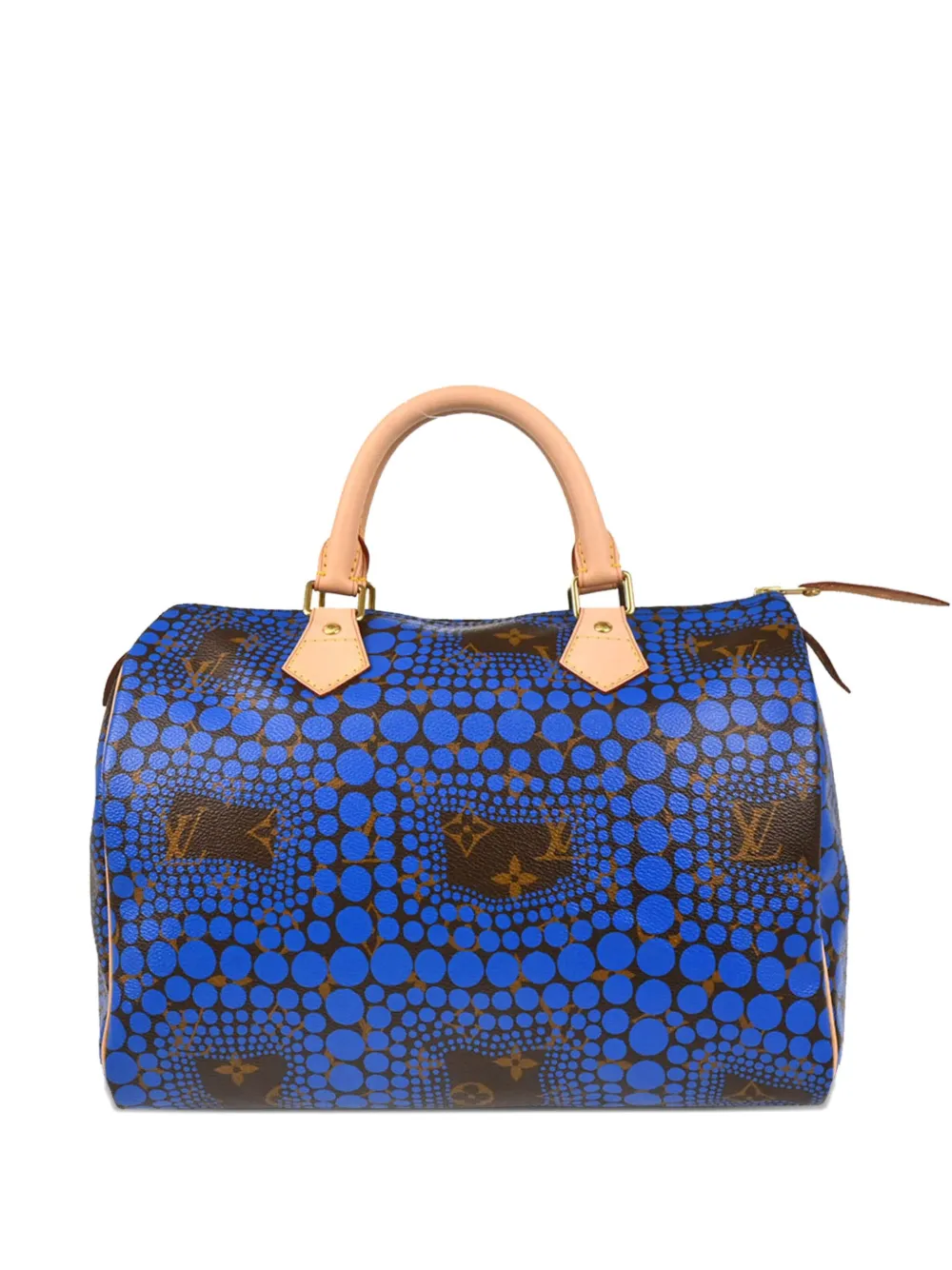 Pre-owned Louis Vuitton X Yayoi Kusama 2012 Town Speedy 30 Handbag In Blue
