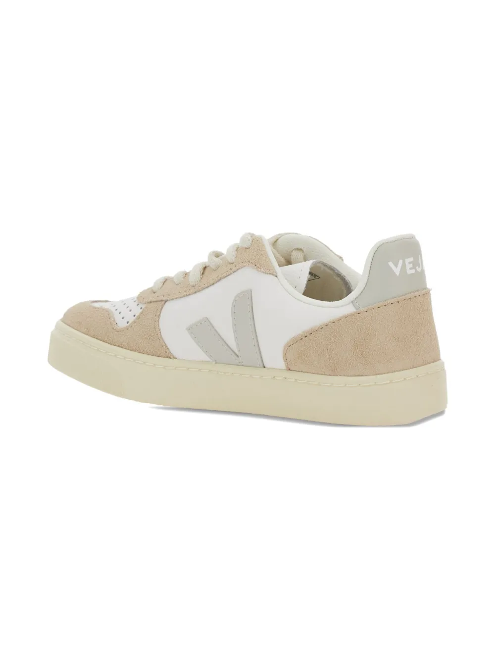 Veja V-10 Chrome-free Leather Sneakers In Neutral