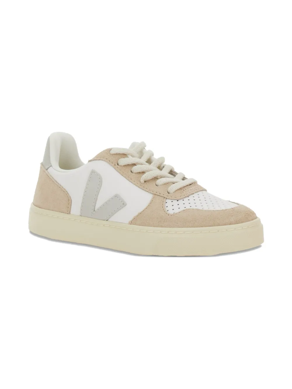 Veja V-10 Chrome-free Leather Sneakers In Neutral