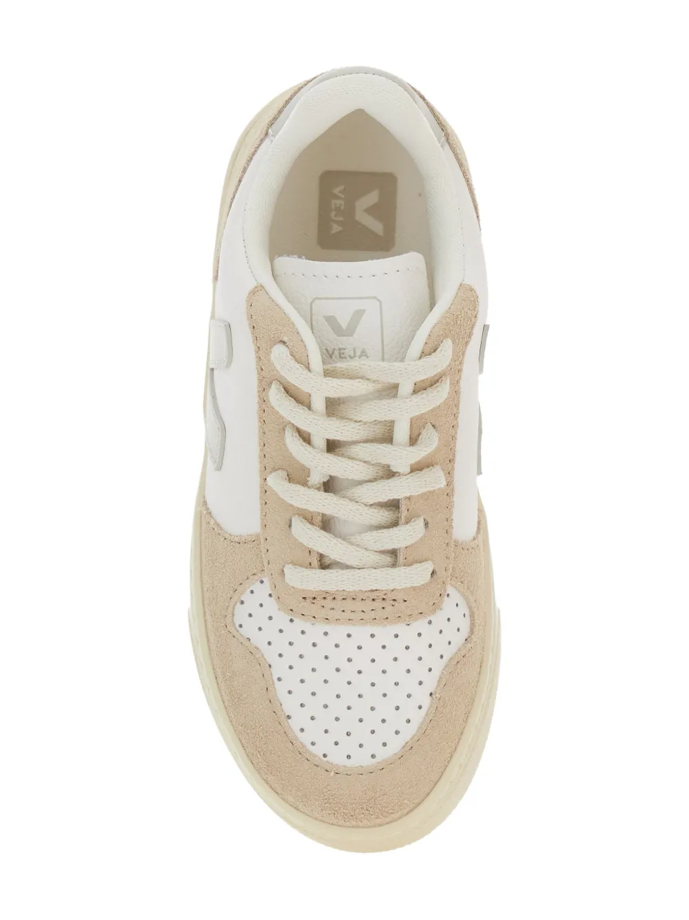 Veja V-10 Chrome-free Leather Sneakers In Neutral
