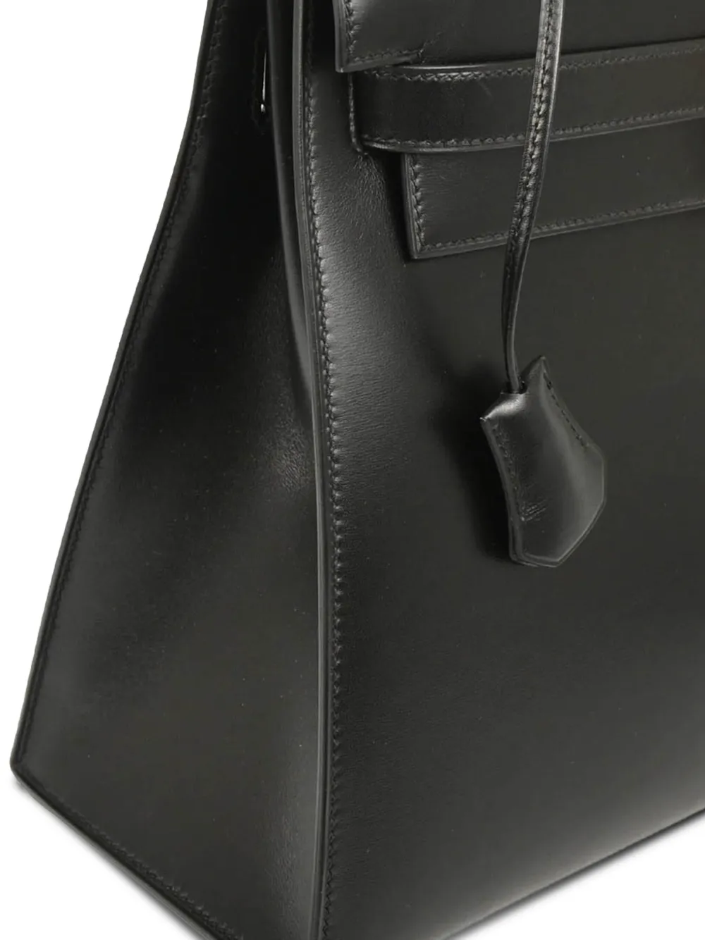 Pre-owned Hermes 1999 Kelly 32 Sellier Two-way Handbag In Black
