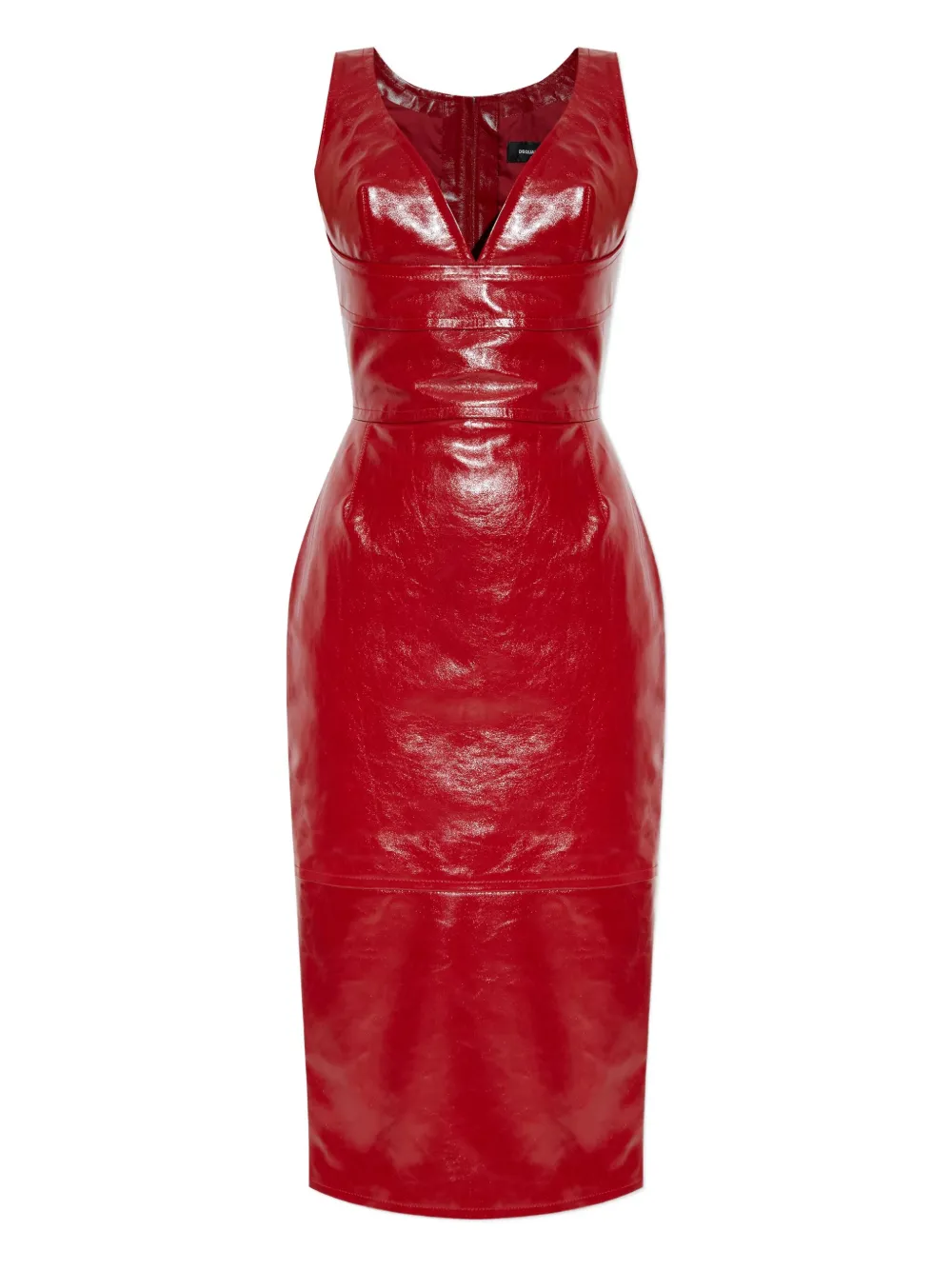 Dsquared2 V-neck Midi Dress In Red