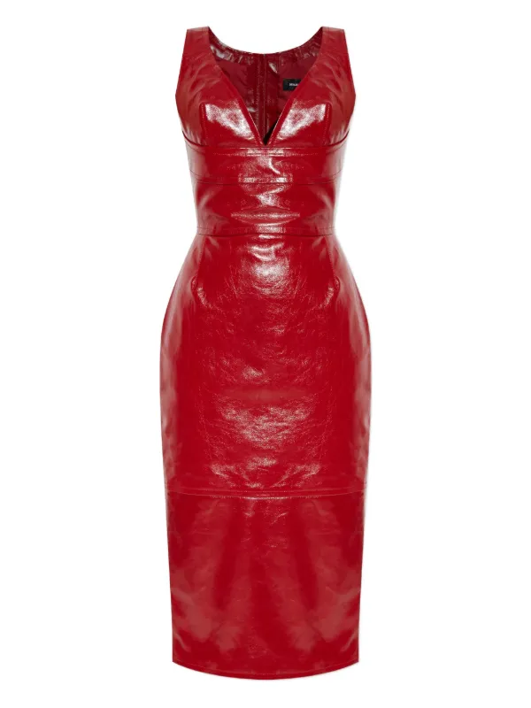 dsquared2 red dress Dsquared2 Red V-neck Dress