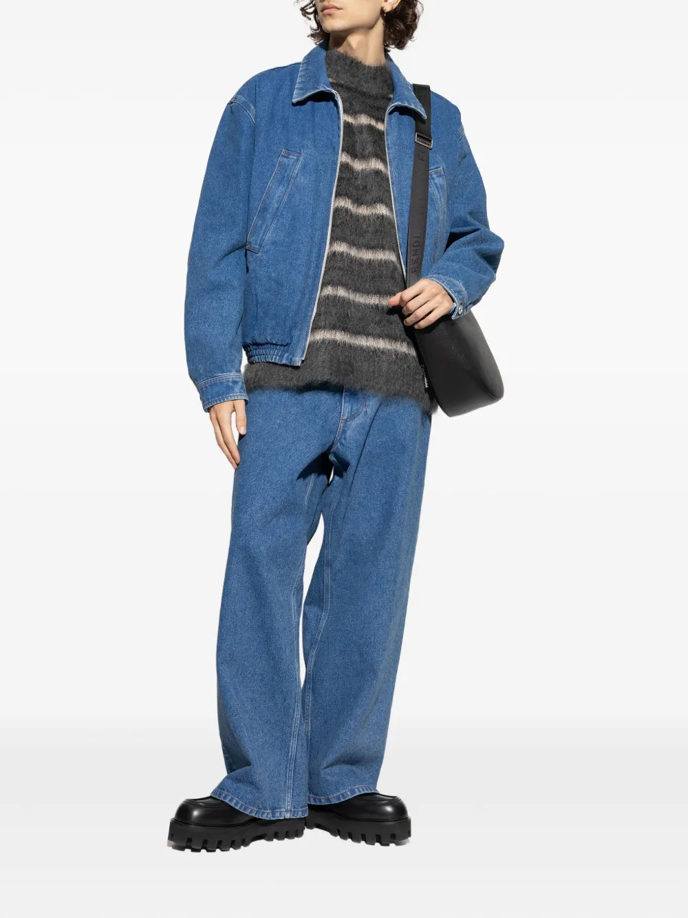 Marni Denim jack met logoprint Blauw