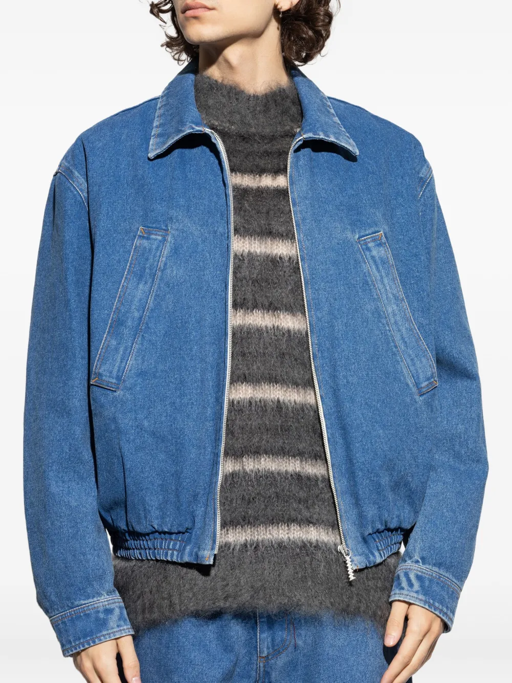 Marni Denim jack met logoprint Blauw