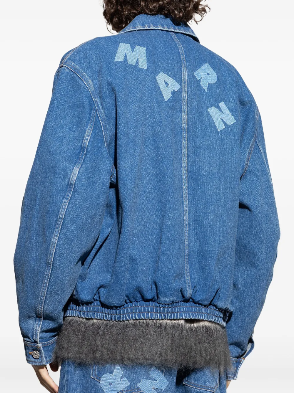Marni Denim jack met logoprint Blauw