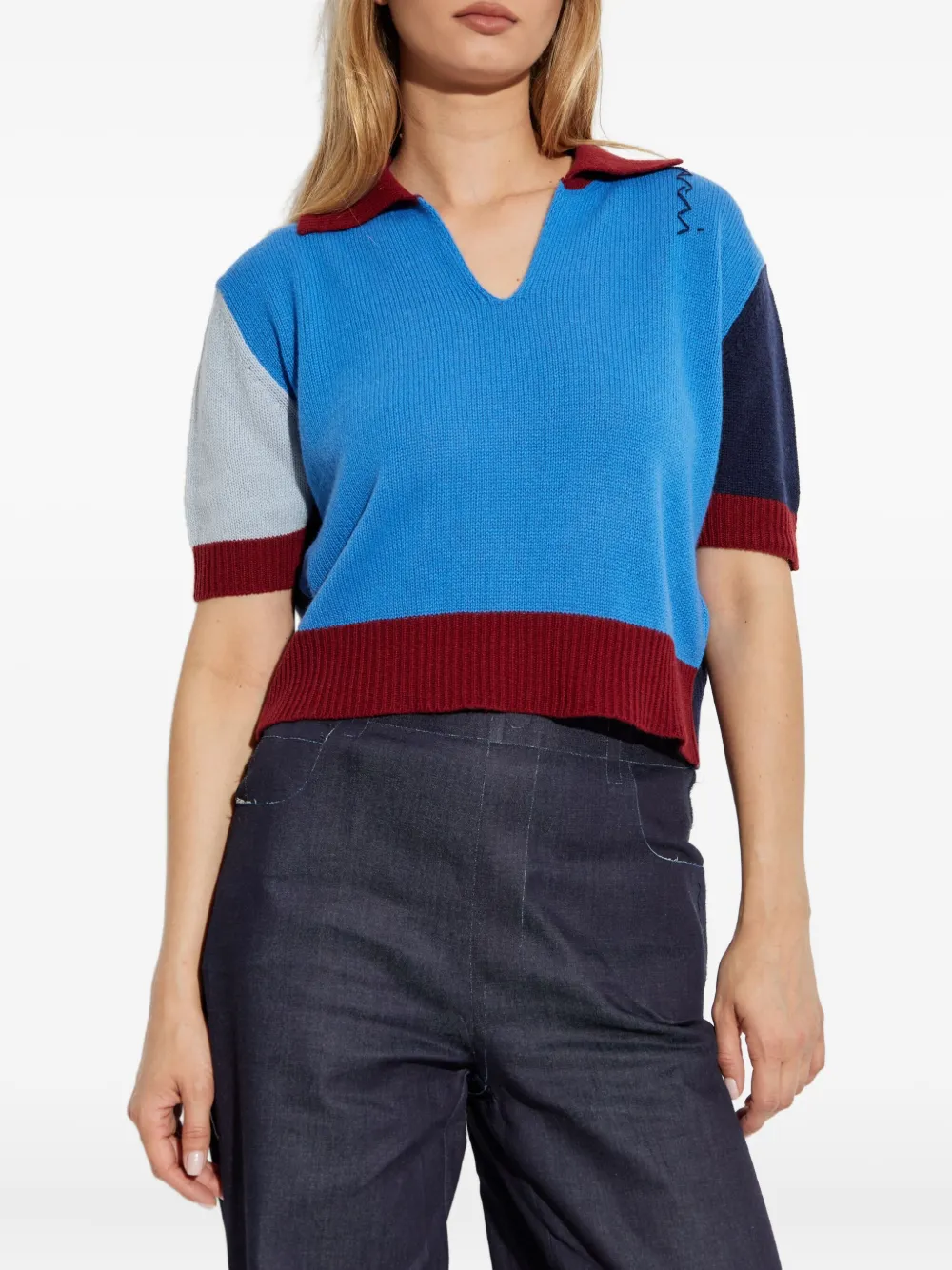 Marni colourblock short-sleeve top Blauw