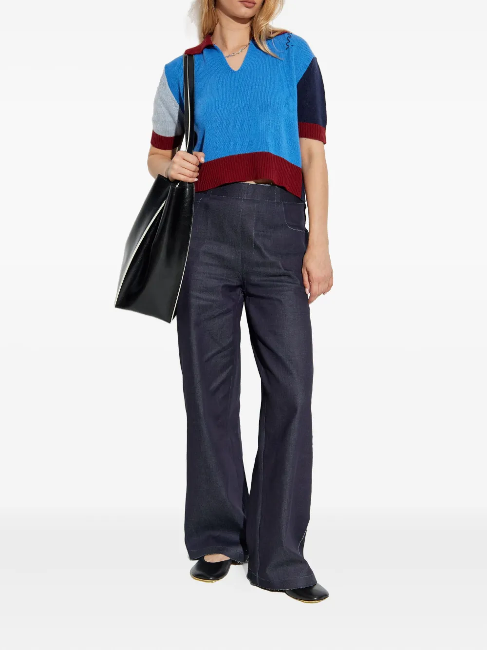 Marni colourblock short-sleeve top Blauw