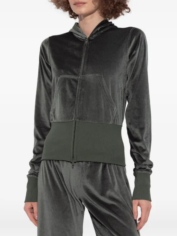 Balenciaga Velour zip-up Hoodie | Grey | FARFETCH