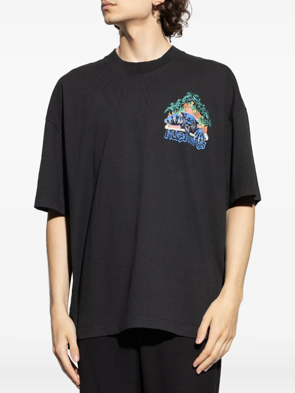 AllSaints Pounce T-shirt met grafische print Zwart