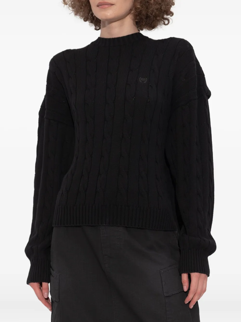 Balenciaga Kabelgebreide trui Zwart