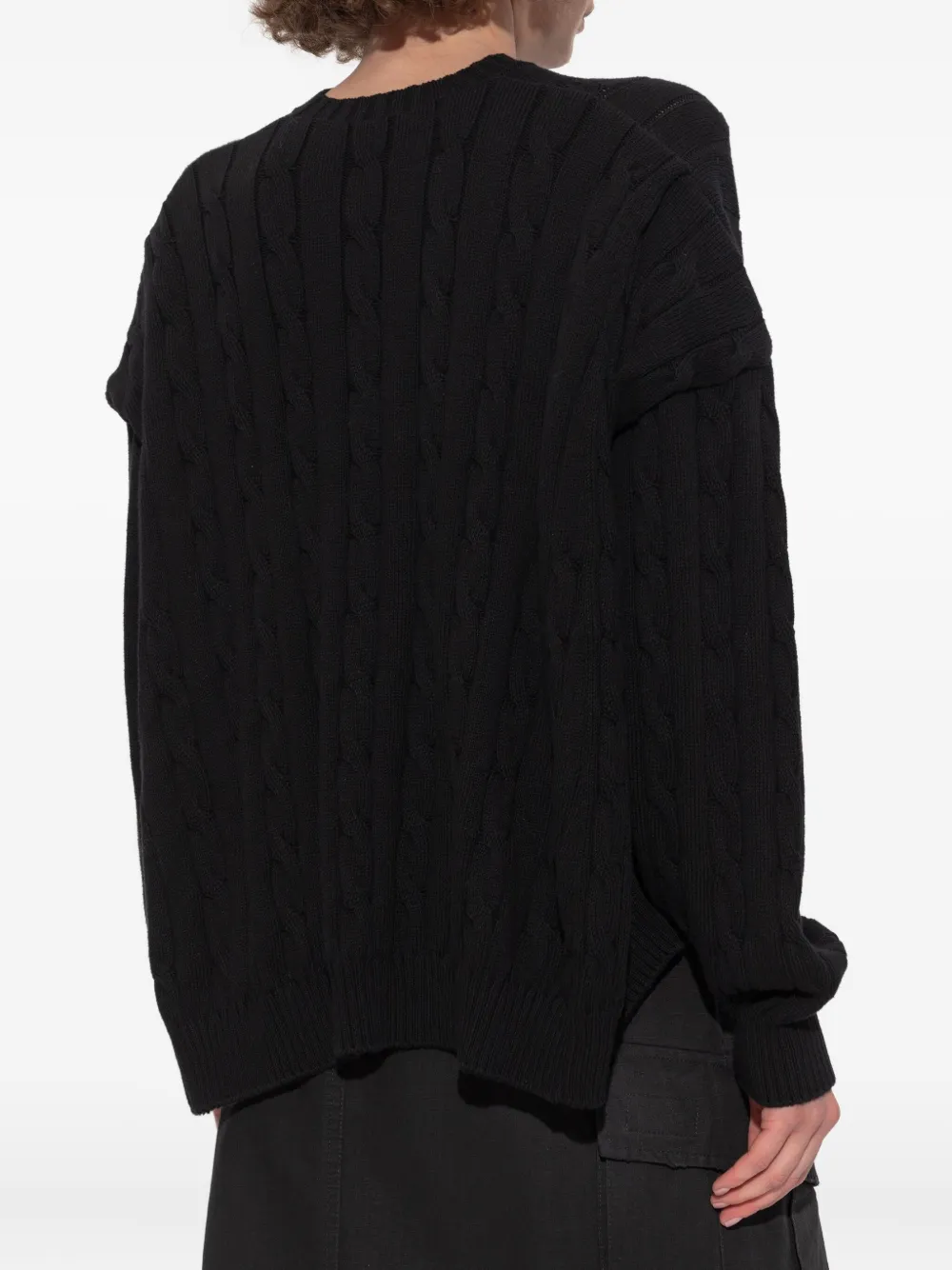 Balenciaga Kabelgebreide trui Zwart