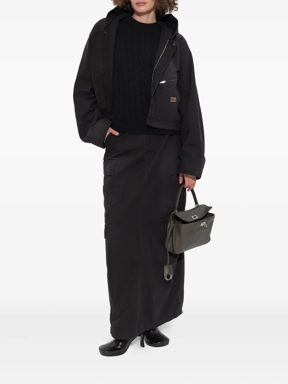 Balenciaga Kabelgebreide trui Zwart