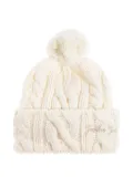 Golden Goose Kids pompom-detail cable-knit beanie - White