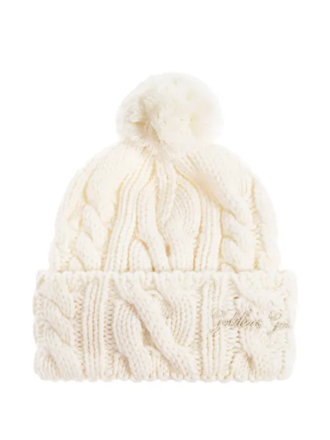 Golden Goose Kids pompom-detail cable-knit beanie