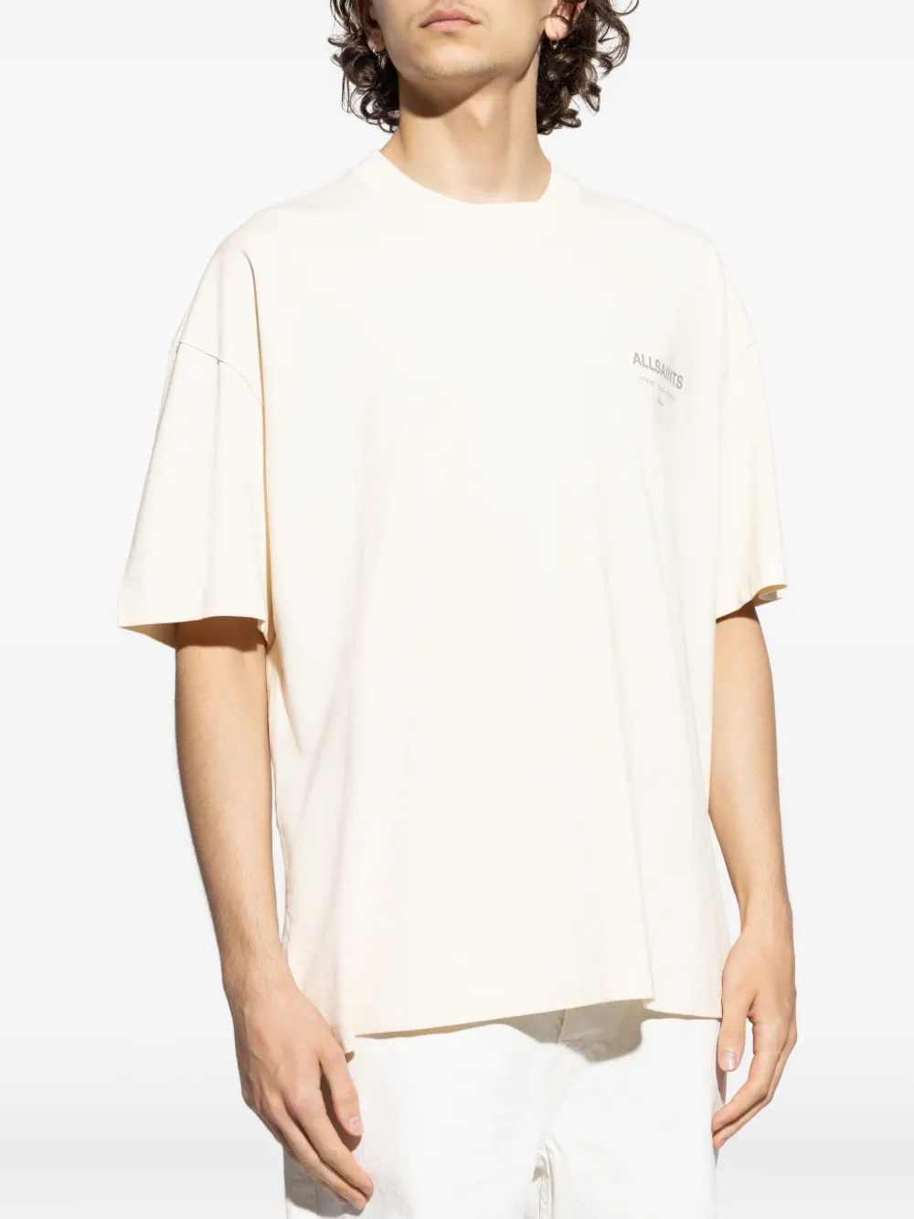 AllSaints Underground T-shirt met logo Beige