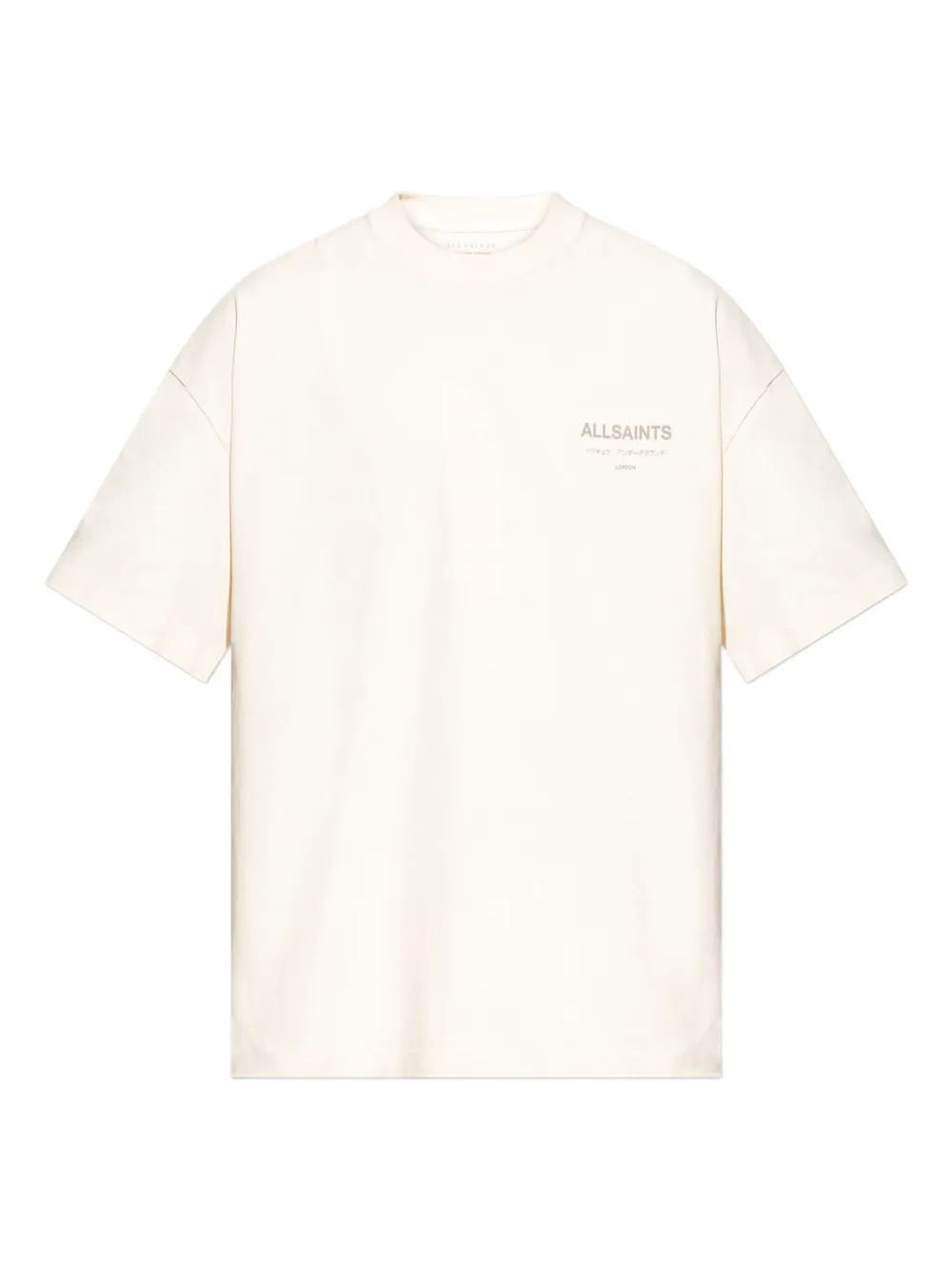 AllSaints Underground T-shirt met logo Beige