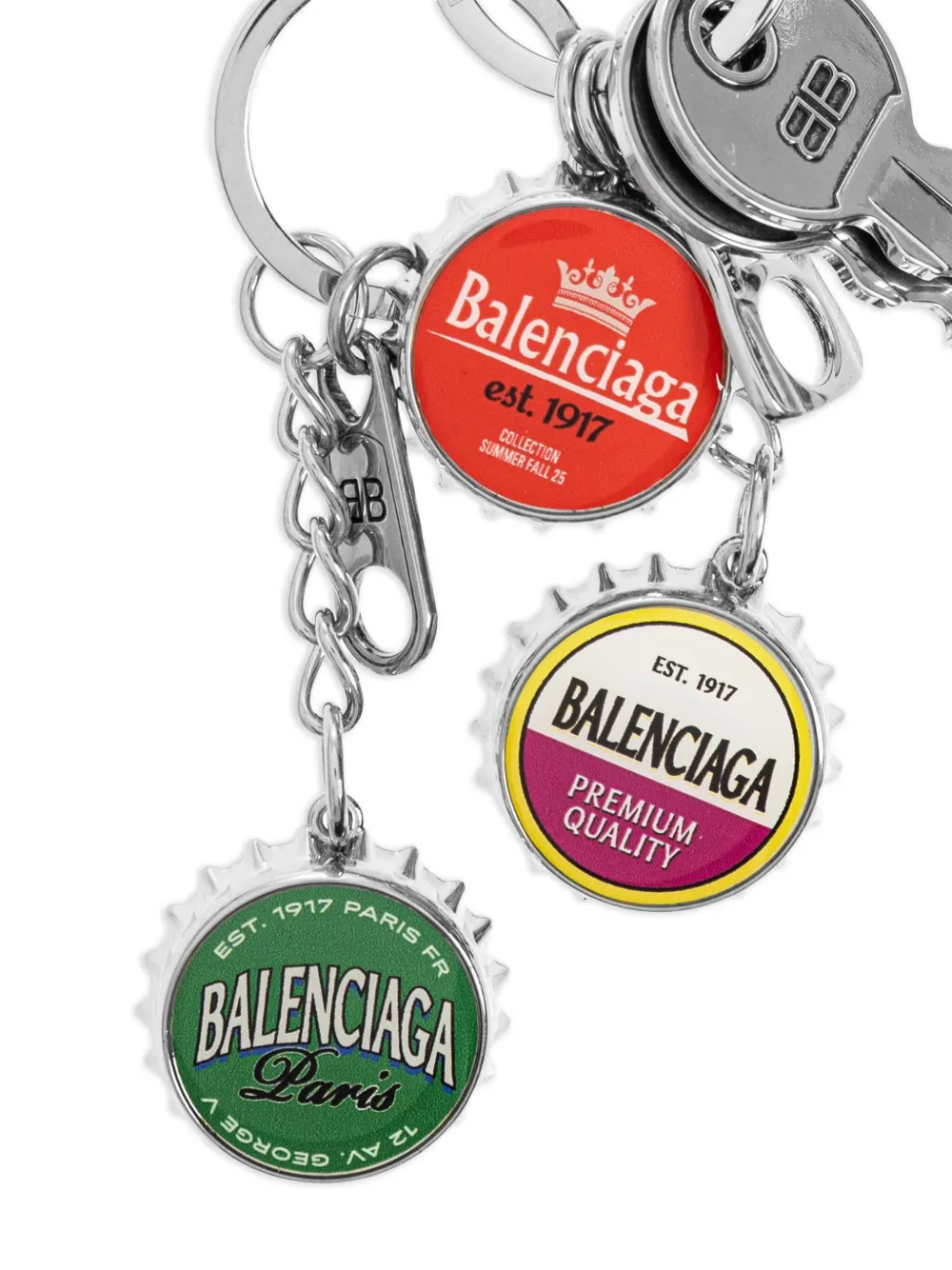 Balenciaga Bottle-opener Keyring In Metallic