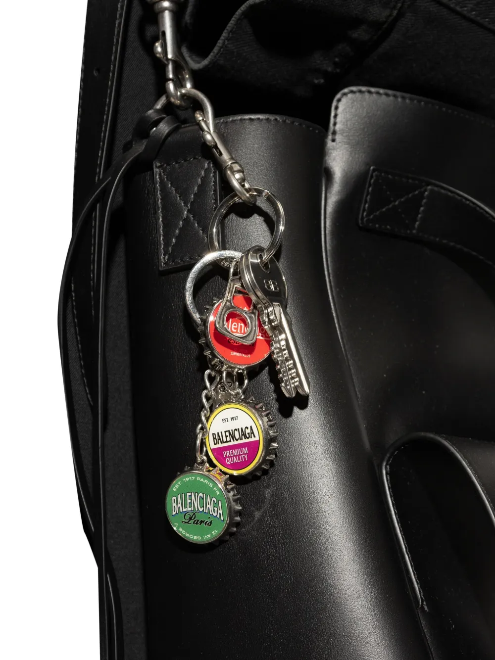 Balenciaga Bottle-opener Keyring In Metallic