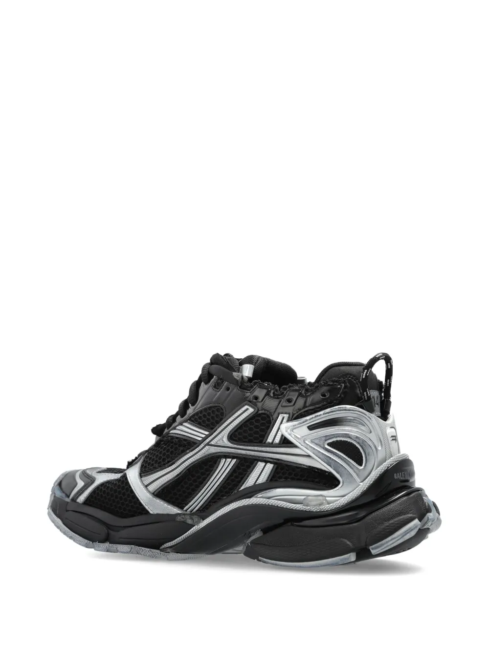 Balenciaga lace-up metallic trainers Black
