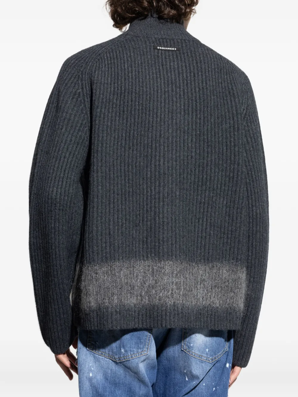 DSQUARED2 Geribbeld vest met rits Grijs