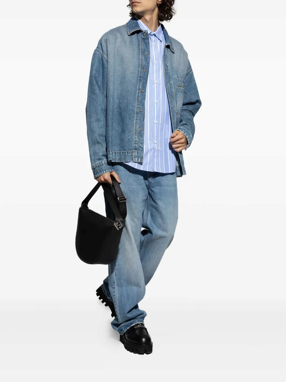 Jacquemus A Simon striped shirt Blauw
