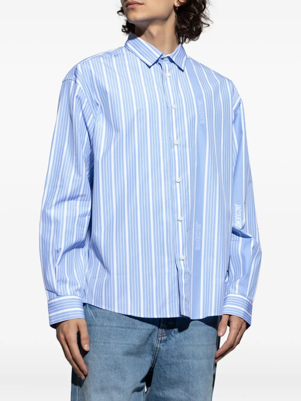Jacquemus A Simon striped shirt Blauw