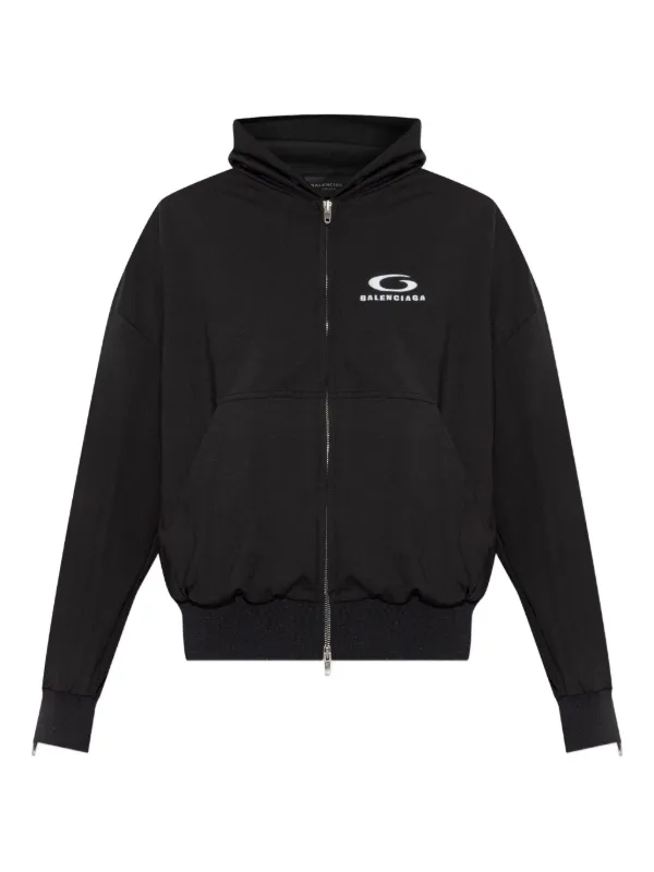 Balenciaga zip-up Hooded Jacket | Black | FARFETCH HK