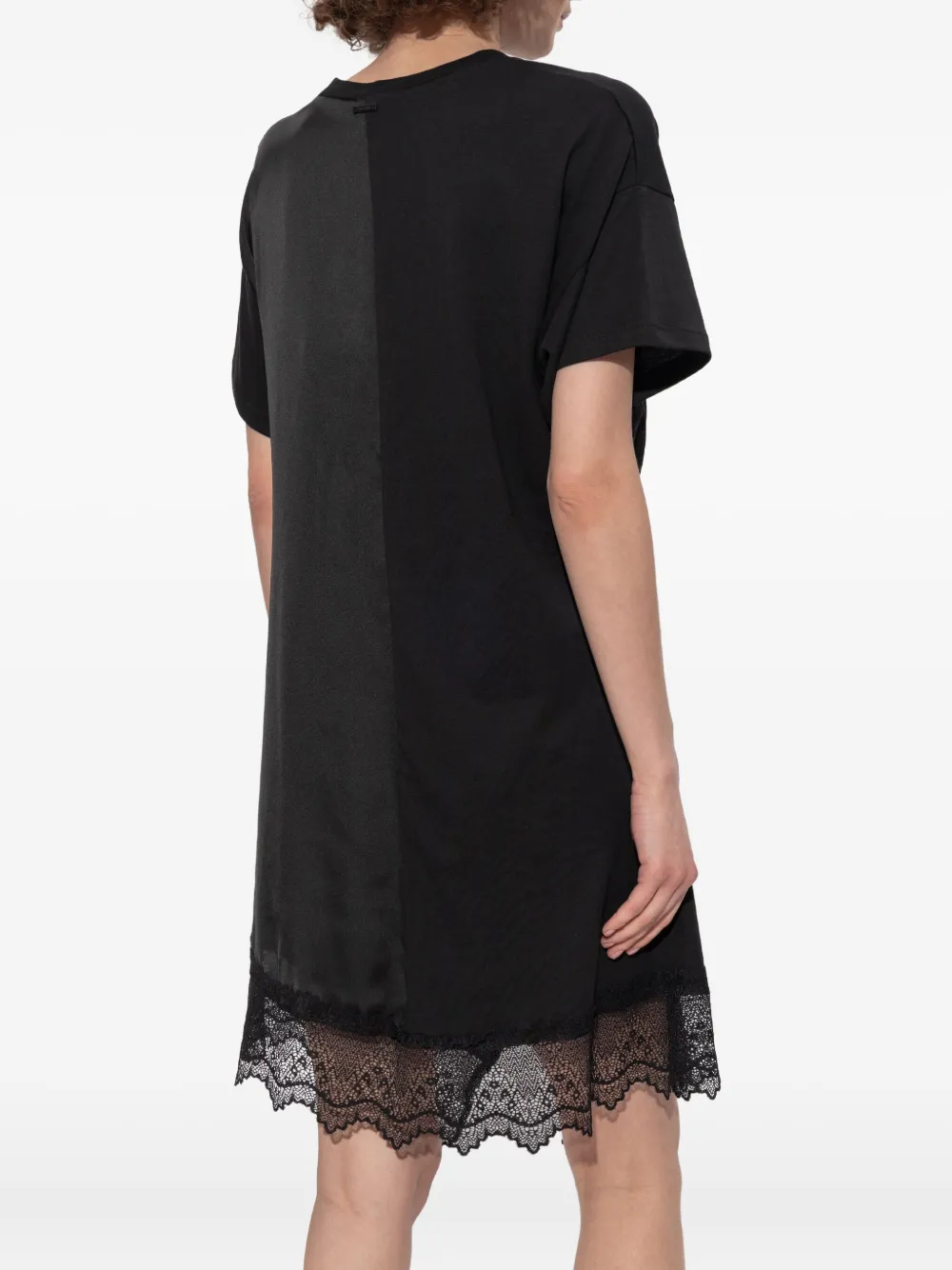 AllSaints Lana mini-jurk met geknoopt detail en afwerking van kant Zwart