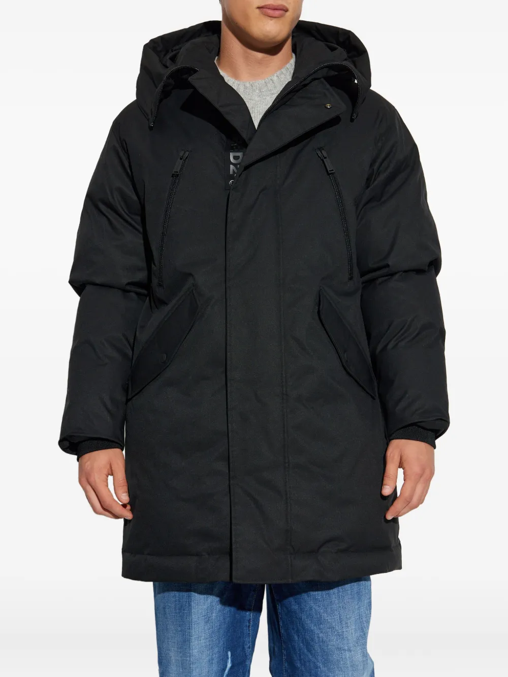 DSQUARED2 Parka met ritssluiting en capuchon Zwart