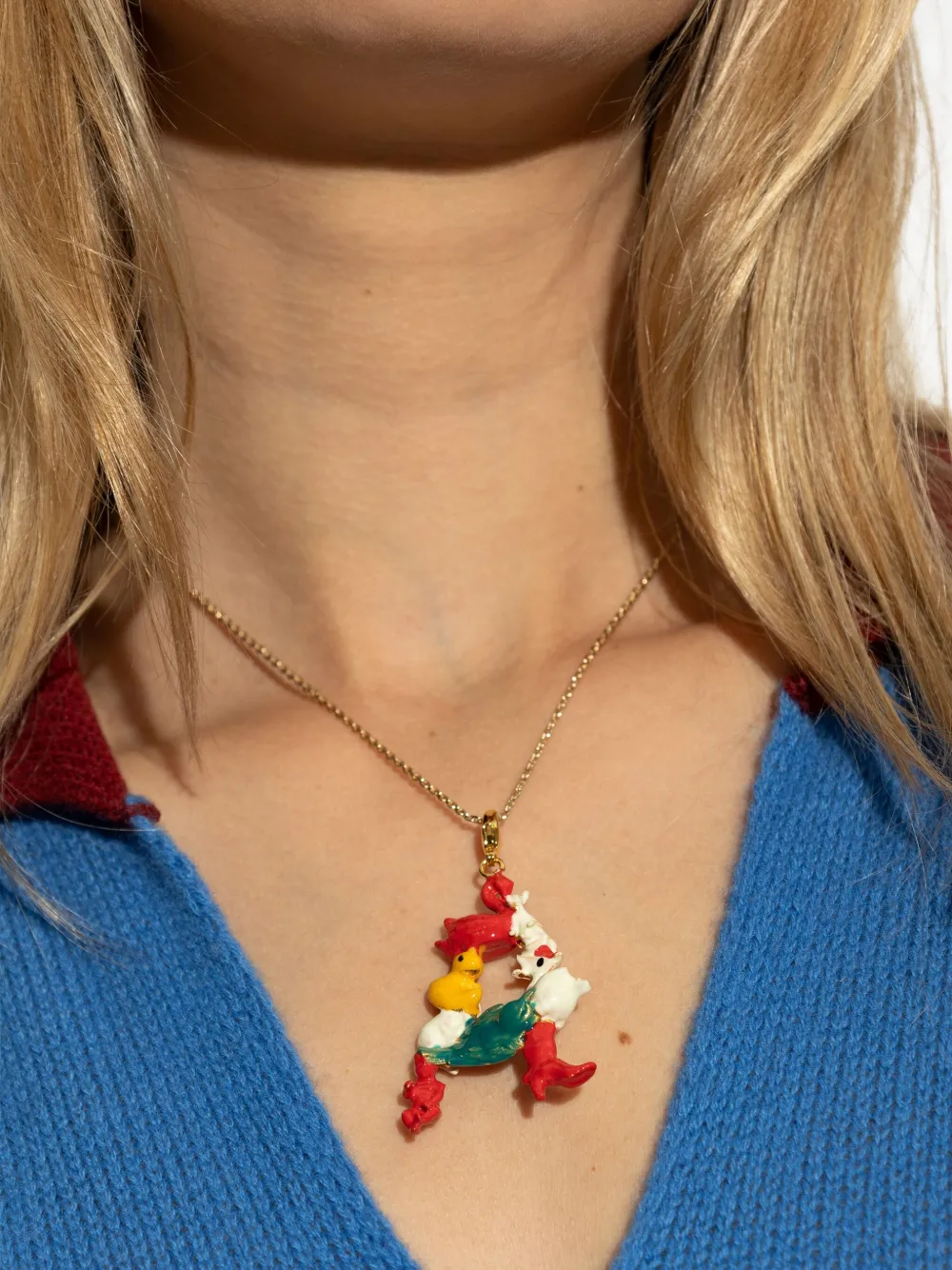 Marni Enamel Duck Pendant In Multi