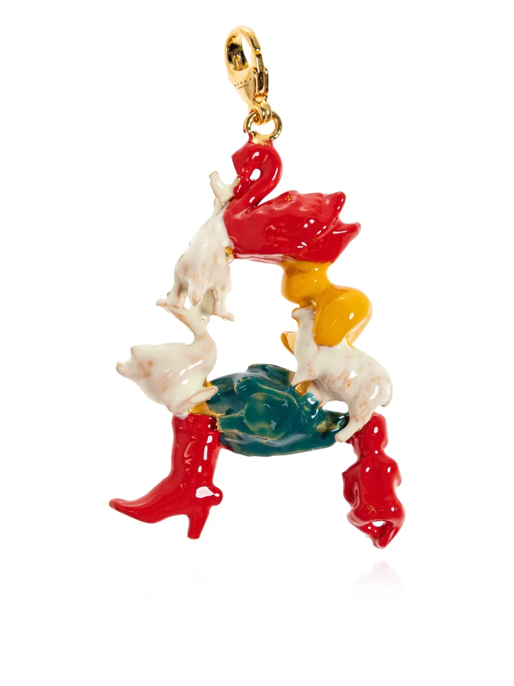 Marni Enamel Duck Pendant In Multi