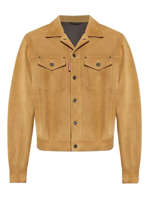 DSQUARED2 leather button-fastening jacket