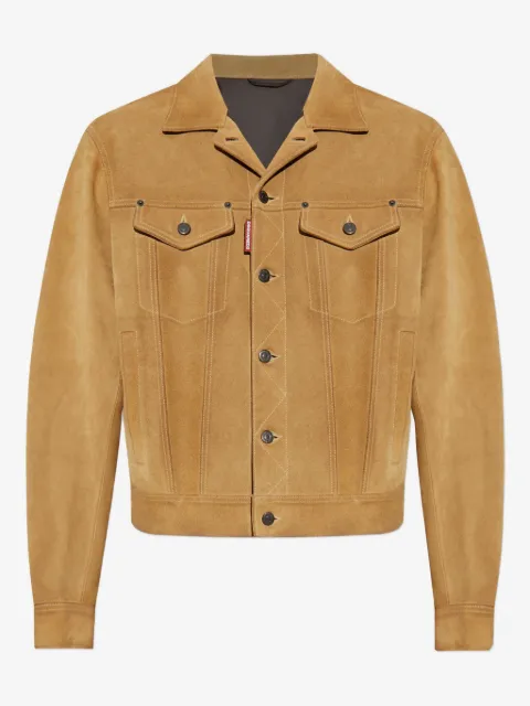 DSQUARED2 leather button-fastening jacket