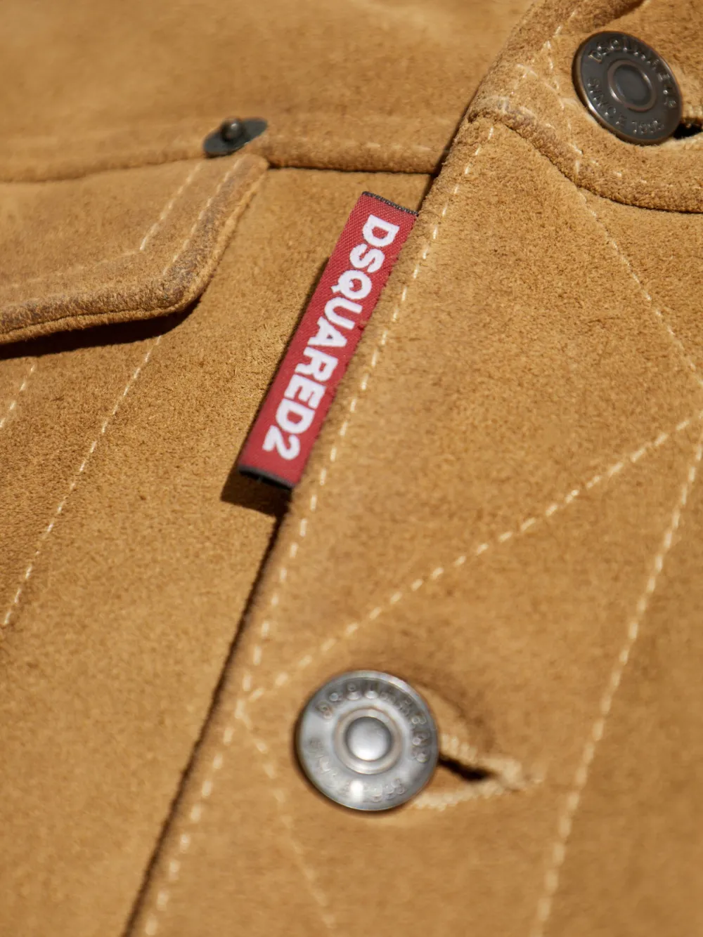 DSQUARED2 Leren jack met knoopsluiting Bruin
