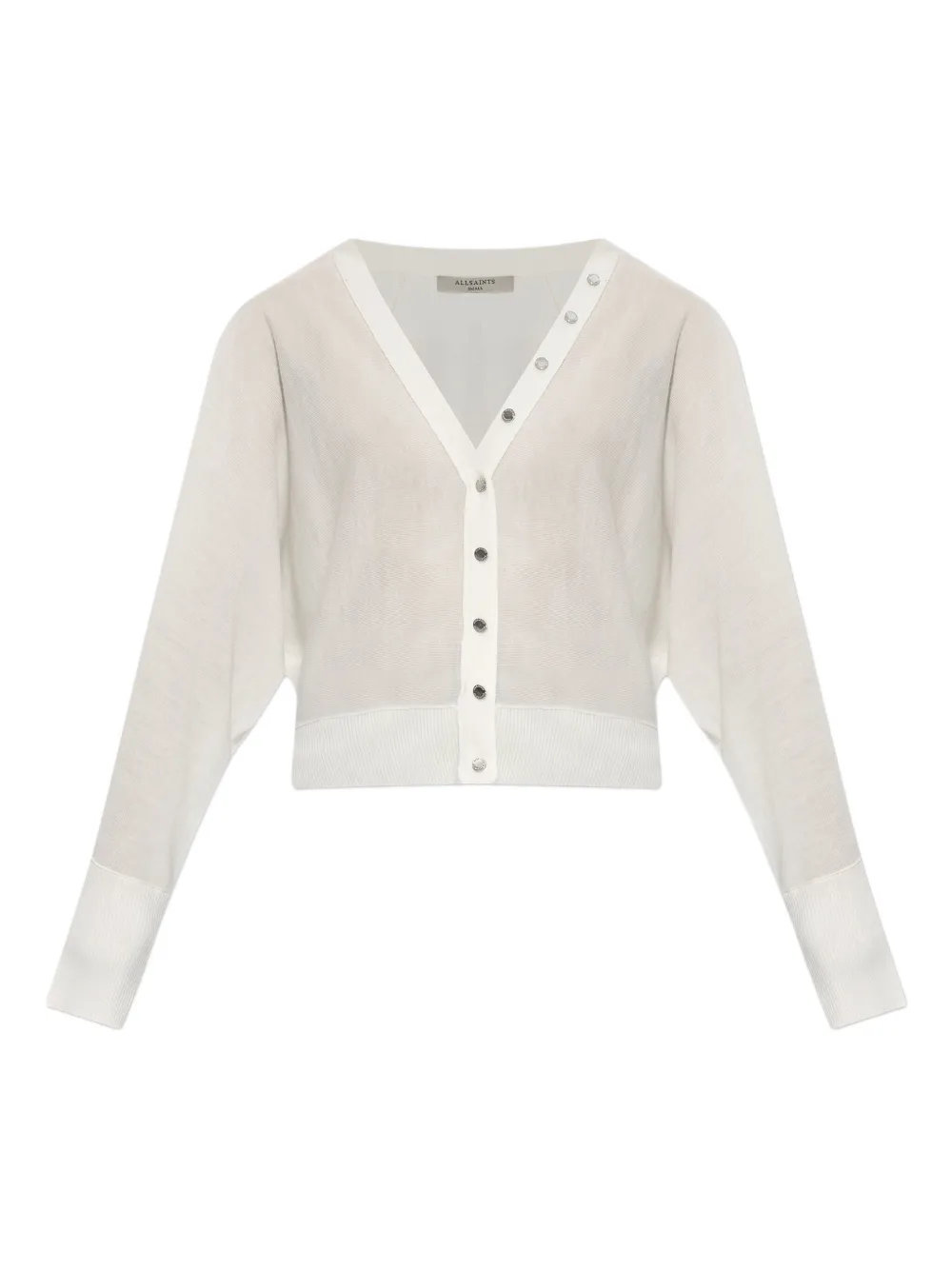 button-detailed V-neck cardigan