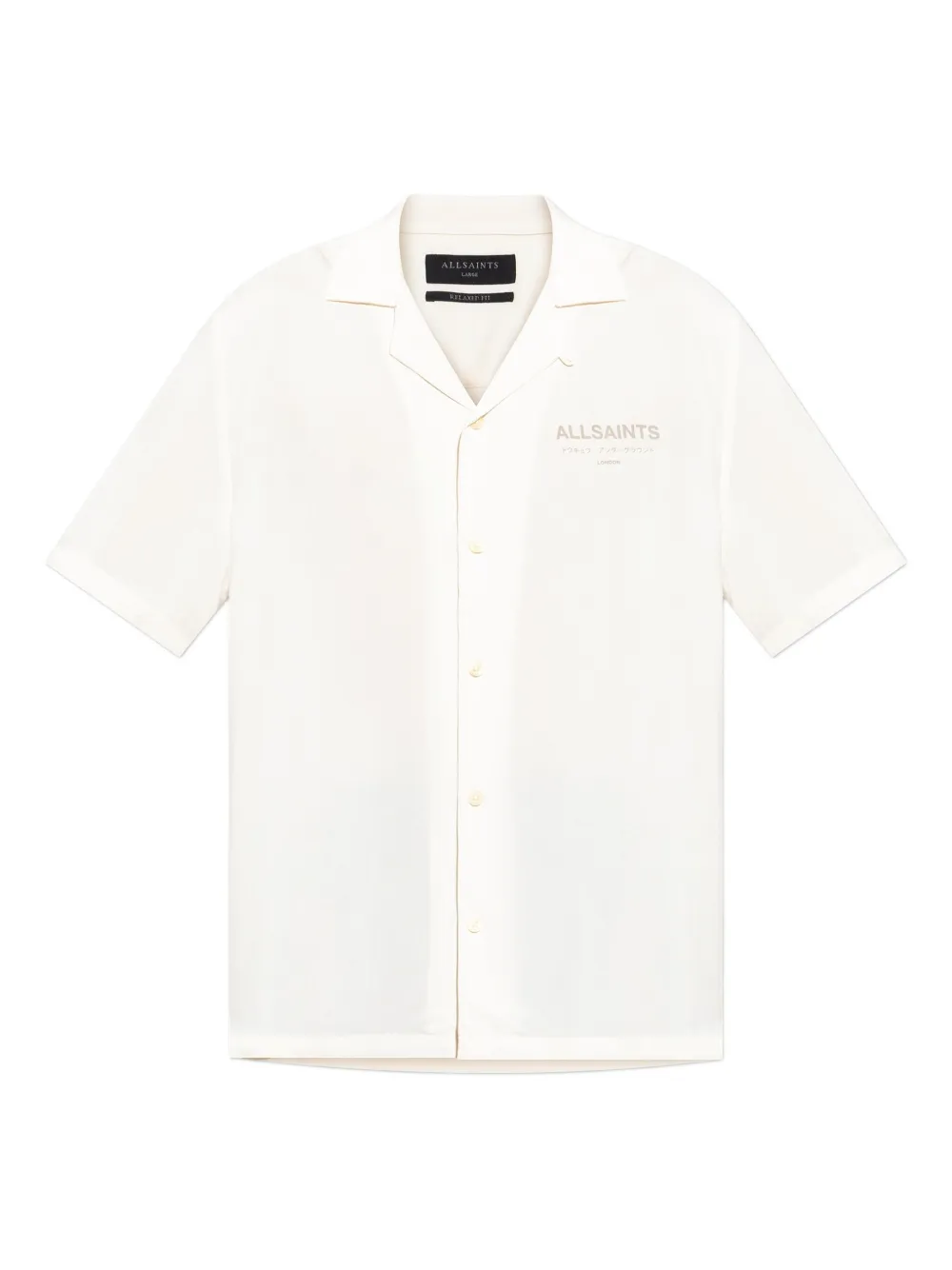 AllSaints Underground logo-printed shirt Wit