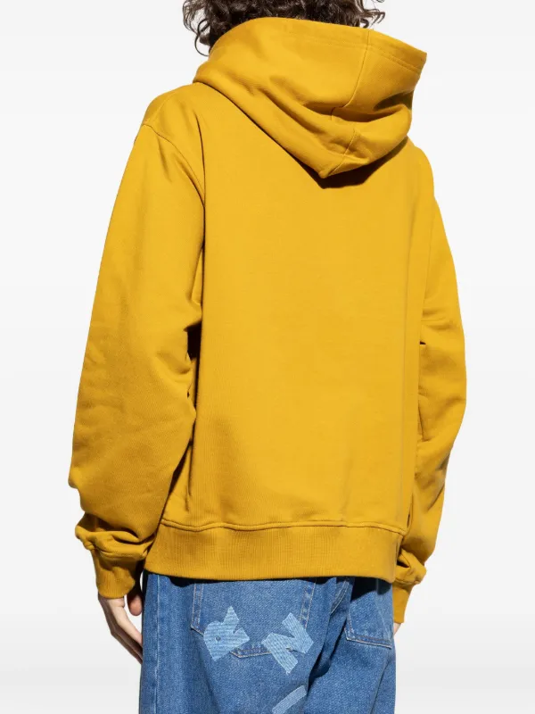 Marni logo-patch Cotton Hoodie | Yellow | FARFETCH