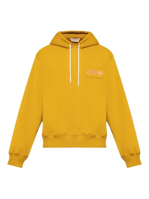 Marni logo-patch cotton hoodie