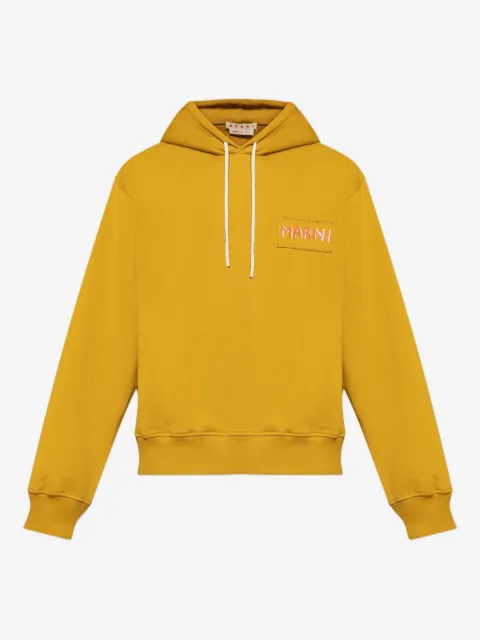 Marni logo-patch cotton hoodie