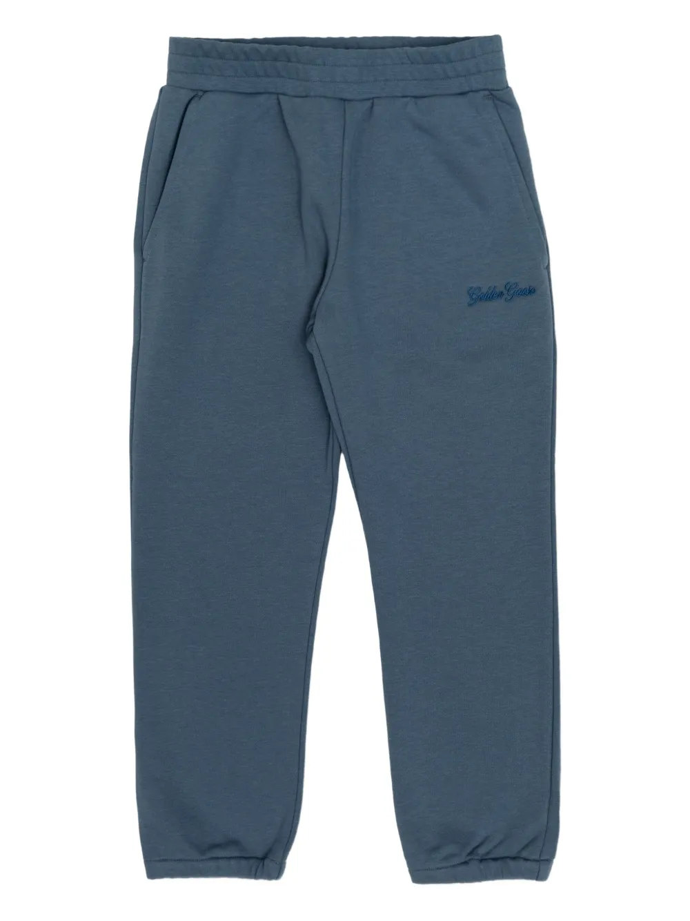 Golden Goose Kids embroidered-logo track pants Blauw