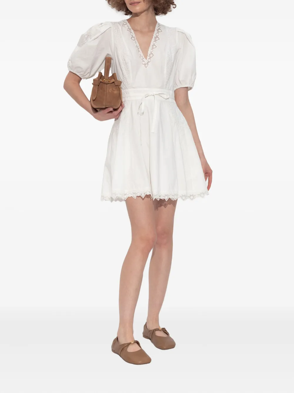Ulla Johnson puff-sleeve embroidered dress Wit