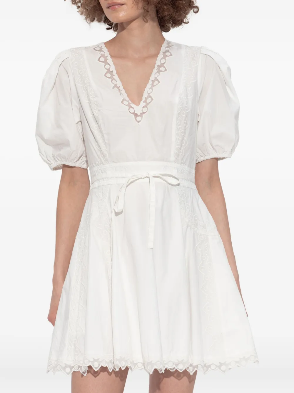 Ulla Johnson puff-sleeve embroidered dress Wit